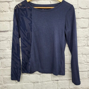 REEBOK Crossfit Burnout Long Sleeve Tee Blue Sz XS